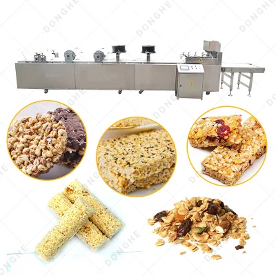 Frutas Nozes Snacks Máquina de Fazer Barras de Grãos Chocolate Proteína Barra de Cereal Linha de Produção
